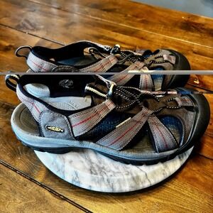 KEEN Venice H2 Grey Red Waterproof Outdoor Hiking Sandals Men Sz 11.5 EU 45